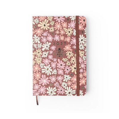 Agenda Planner Costurada Semanal 2027 - Mini Bloomy Chocolate