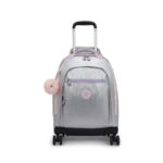 Mochila Kipling Com Rodinhas New Zea - Silver Glow Metálica
