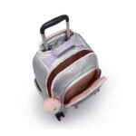 Mochila Kipling Com Rodinhas New Zea - Silver Glow Metálica