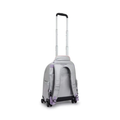 Mochila Kipling Com Rodinhas New Zea – Silver Glow Metálica