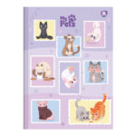 Caderno Brochura Costurado Sem Mola Universitário Grande Capa Dura 80 Folhas My Pets - Estampas Sort