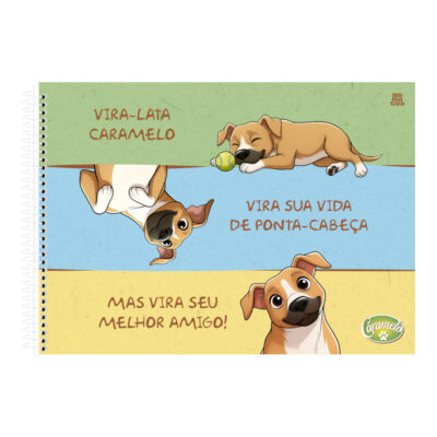 Caderno Desenho E Cartografia Espiral 80 Folhas Capa Dura Caramelo – Estampas Sortidas