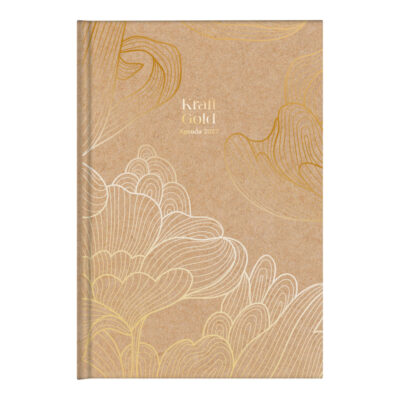 Agenda Costurada Kraft Gold 2027 - Estampas Sortidas