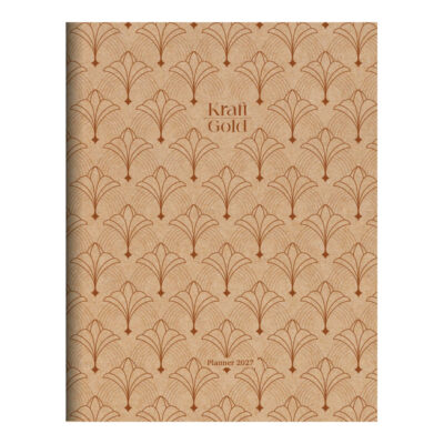 Planner Diário Flex 2027 Kraft Gold - Estampas Sortidas
