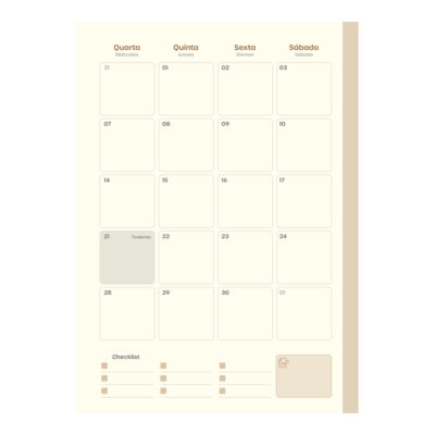 Planner Diário Flex 2027 Kraft Gold – Estampas Sortidas