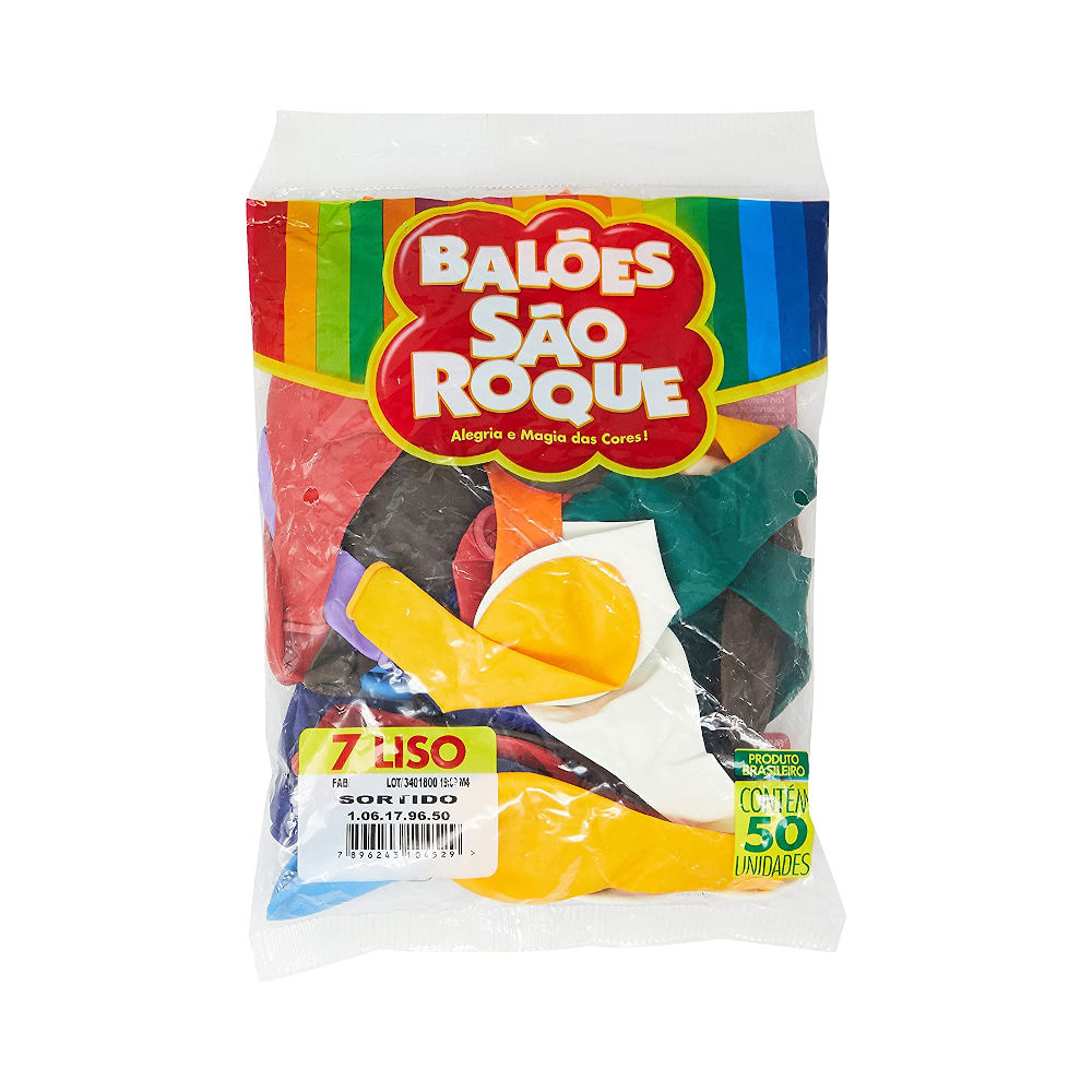 Balão Liso Imperial 7 Com 50 Unidades - Cores Sortidas Balão Liso Imperial 7 Com 50 Unidades - Cores Sortidas