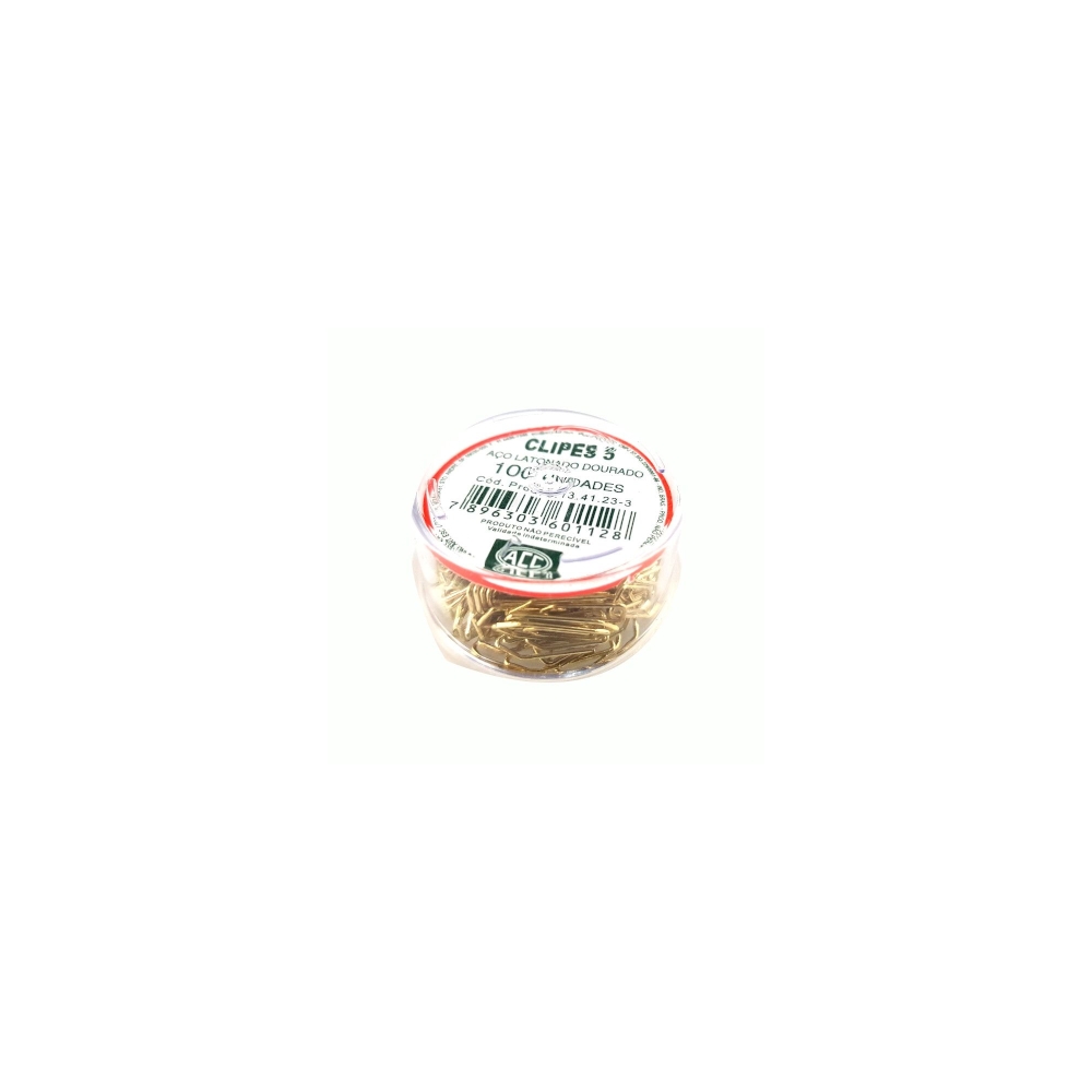 Clips N° 5 Dourado - Com 100 Unidades Clips N° 5 Dourado - Com 100 Unidades