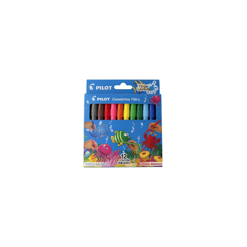 Canetinha Hidrográfica Color 750-L Com 12 Unidades Canetinha Hidrográfica Color 750-L Com 12 Unidades
