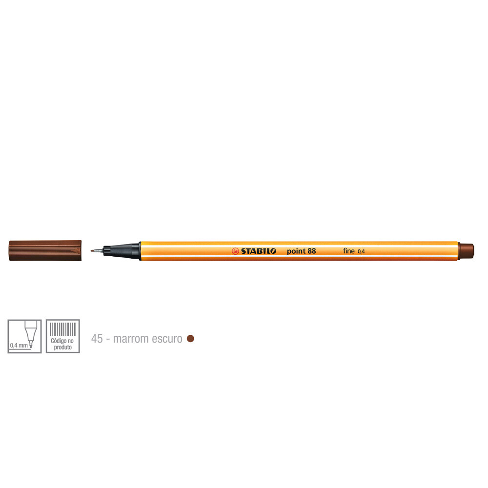 Caneta Stabilo Point 88/45 - Cor Marrom Caneta Stabilo Point 88/45 - Cor Marrom