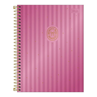 Caderno Espiral Colegial Médio Capa Dura 80 Folhas West Village Metalizado - Estampas Sortidas