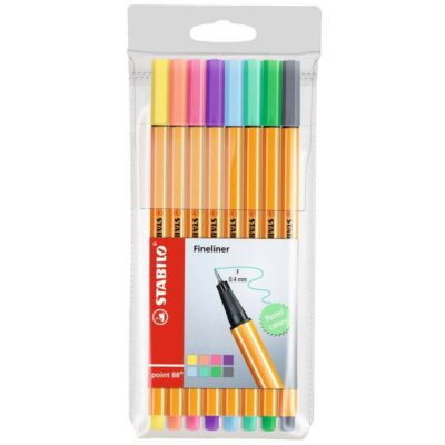 Caneta Stabilo Point 88 - Com 8 Unidades E Cores Diversas