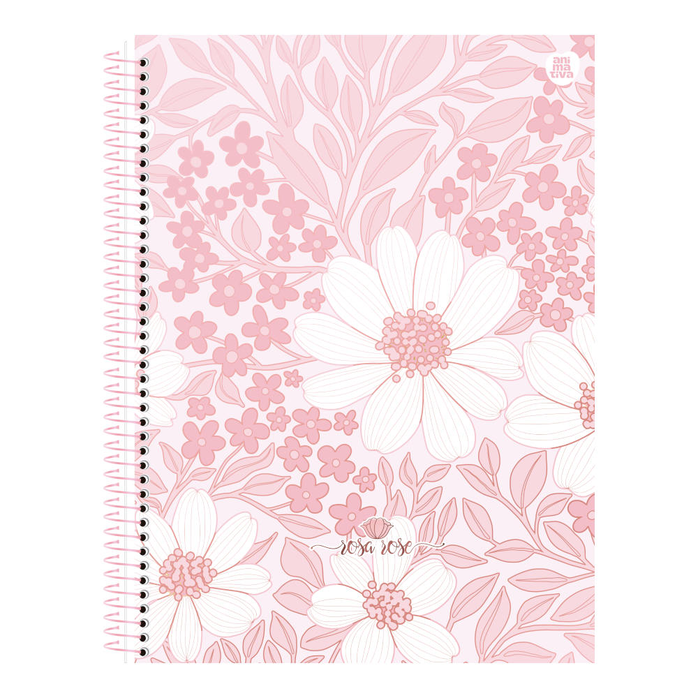 Caderno Espiral Universitário Grande Capa Dura 80 Folhas Rosa Rosé - Estampas Sortidas Caderno Espiral Universitário Grande Capa Dura 80 Folhas Rosa Rosé - Estampas Sortidas