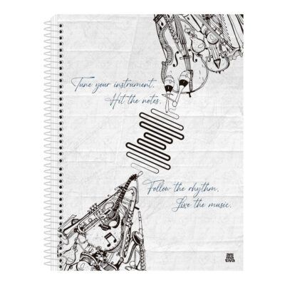 Caderno Espiral Universitário Grande Capa Dura 80 Folhas Música – Estampas Sortidas