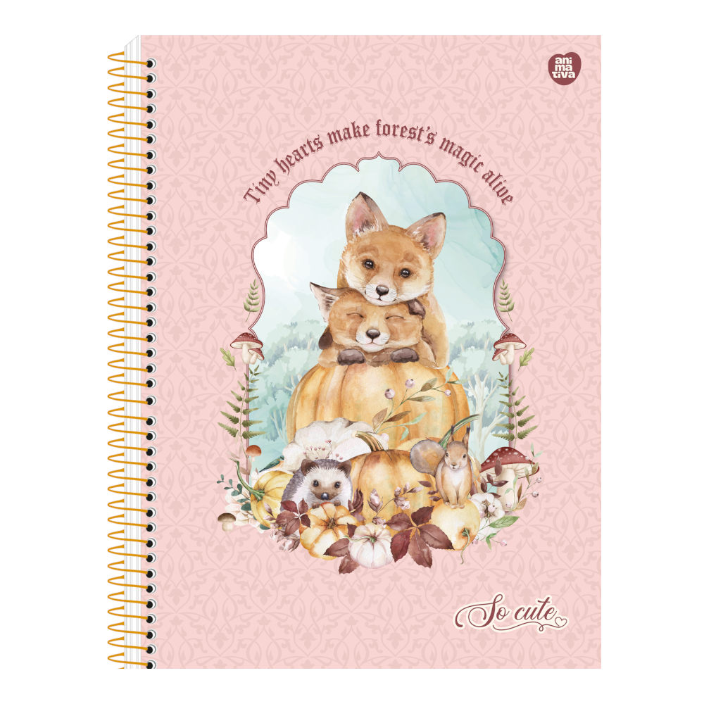 Caderno Espiral Universitário Grande Capa Dura 80 Folhas So Cute - Estampas Sortidas Caderno Espiral Universitário Grande Capa Dura 80 Folhas So Cute - Estampas Sortidas