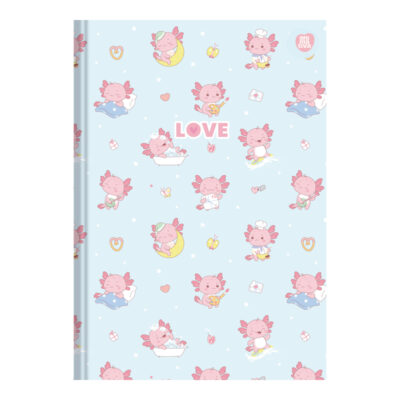 Caderno Brochura Costurado Sem Mola Universitário Grande Capa Dura 80 Folhas Love - Estampas Sortida