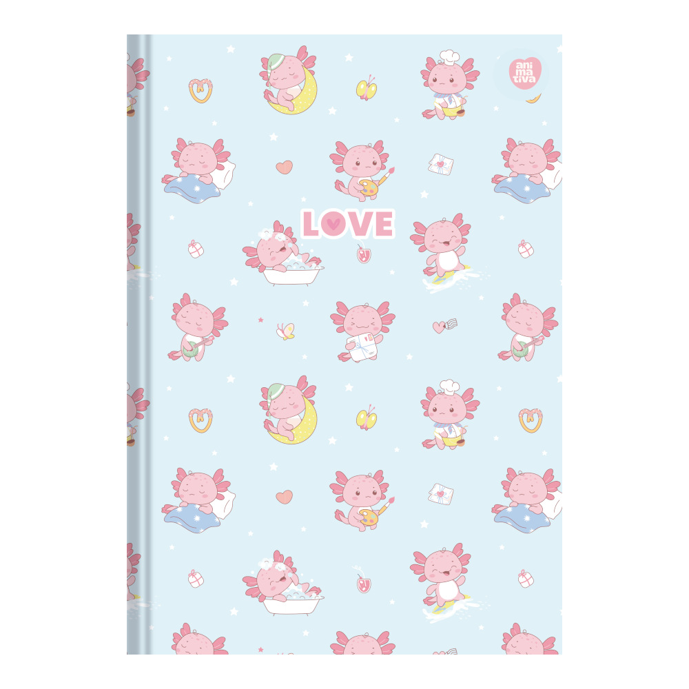 Caderno Brochura Costurado Sem Mola Universitário Grande Capa Dura 80 Folhas Love - Estampas Sortida Caderno Brochura Costurado Sem Mola Universitário Grande Capa Dura 80 Folhas Love - Estampas Sortida