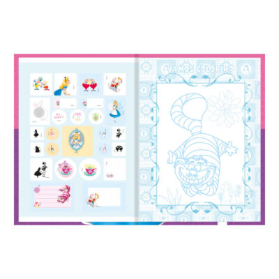 Caderno Brochura Costurado Sem Mola Universitário Grande Capa Dura 80 Folhas Alice In Wonderland- es