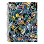 Caderno 1/4 Pequeno Espiral Capa Dura 96 Folhas Kbom - Estampas Sortidas
