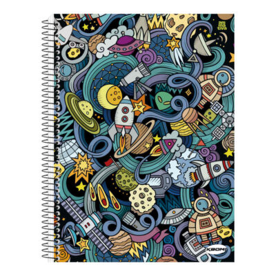 Caderno 1/4 Pequeno Espiral Capa Dura 96 Folhas Kbom – Estampas Sortidas