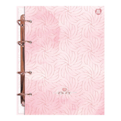 Fichário Caderno Argolado Colegial Com 4 Argolas Rosa Rosé – Estampas Sortidas