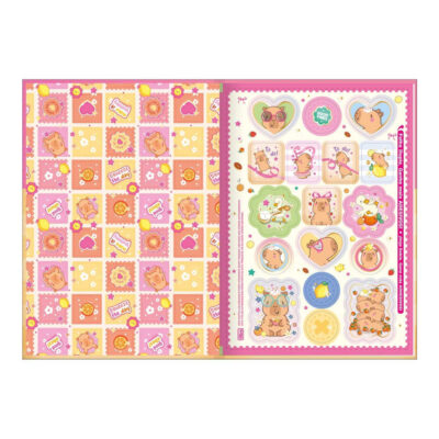 Caderno 1/4 Pequeno Brochura Costurado Sem Mola Capa Dura 80 Folhas Capyclub – Estampas Sortidas