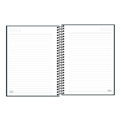 Caderno Espiral Universitário Grande Capa Dura 80 Folhas Zip – Preto