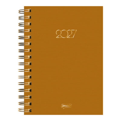 Agenda Planner Espiral Diária Garra Office 2026 - Caramelo