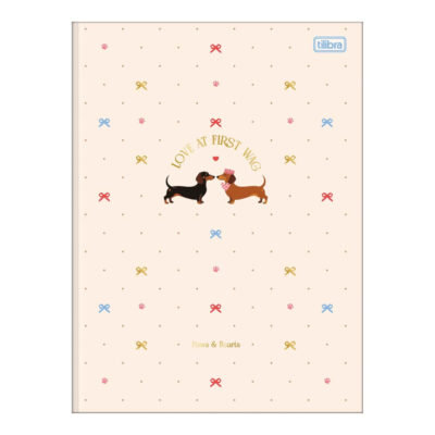 Caderno Brochura Costurado Sem Mola Universitário Grande Capa Dura 80 Folhas Brownie - Estampas Sort