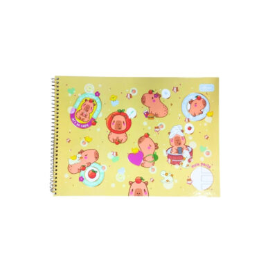 Caderno Espiral Meia Pauta Capa Dura 40 Folhas Capyclub - Estampas Sortidas