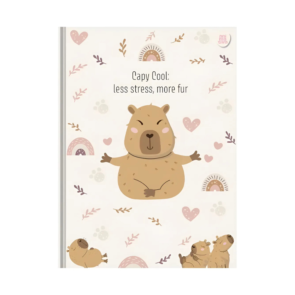 Caderno Brochura Costurado Sem Mola Colegial Médio Capa Dura 160 Folhas Capycuties - Estampas Sortid Caderno Brochura Costurado Sem Mola Colegial Médio Capa Dura 160 Folhas Capycuties - Estampas Sortid
