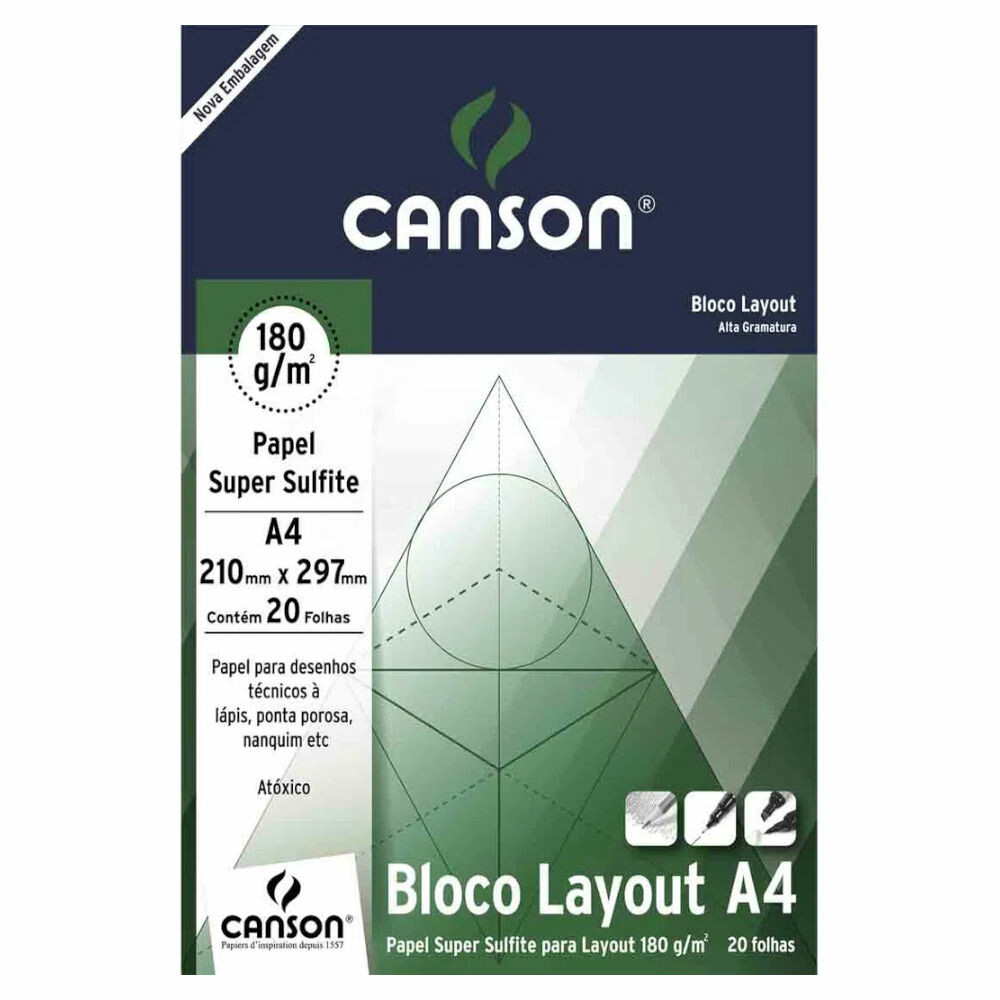 Bloco De Desenho A4 Com 20 Folhas 180g/M² - Branco Bloco De Desenho A4 Com 20 Folhas 180g/M² - Branco