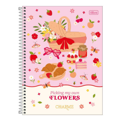 Caderno Espiral Universitário Grande Capa Dura 80 Folhas Charme - Estampas Sortidas