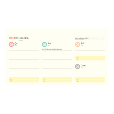 Agenda Planner Espiral Diária Kraft Gold 2026 – Estampas Sortidas