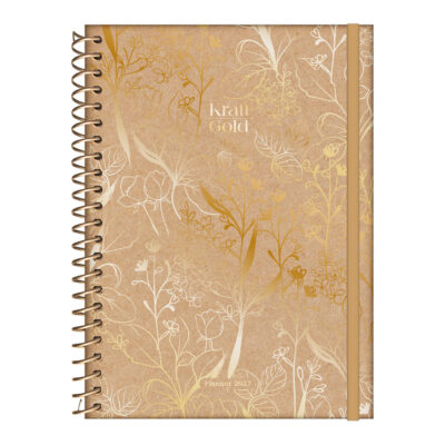 Planner Espiral 2026 – Kraft Gold