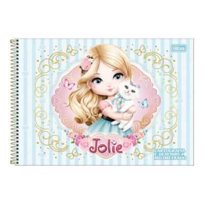 Caderno Desenho E Cartografia Espiral 80 Folhas Jolie - Estampas Sortidas