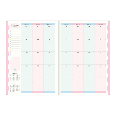 Planner Grampeado M7 Happy 2027 – Cores Sortidas