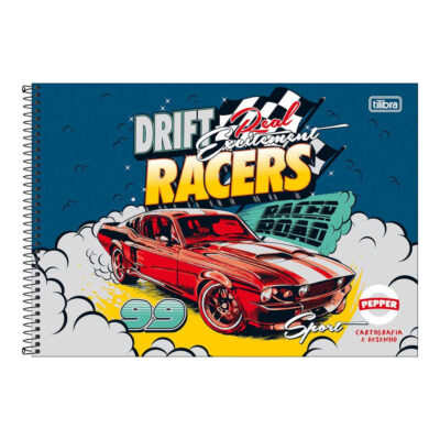 Caderno De Desenho E Cartografia Espiral 80 Folhas Pepper - Estampas Sortidas