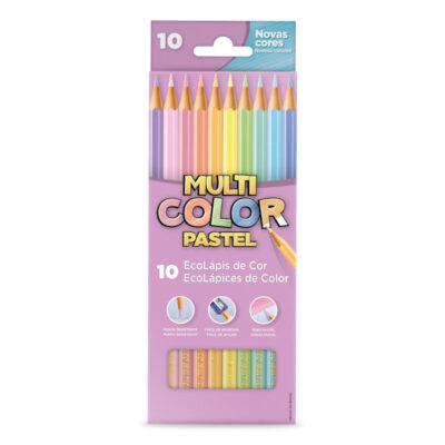 Lápis De Cor Ecolápis Com 10 Unidades Multicolor Pastel Lápis De Cor Ecolápis Com 10 Unidades Multicolor Pastel