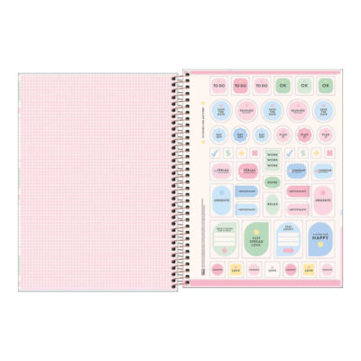 Caderno Espiral Universitário Grande Capa Dura 320 Folhas 20 Matérias Soho – Estampas Sortidas