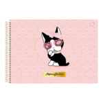 Caderno Desenho E Cartografia Espiral 60 Folhas Capa Dura Rebecca Bonbon - Estampas Sortidas