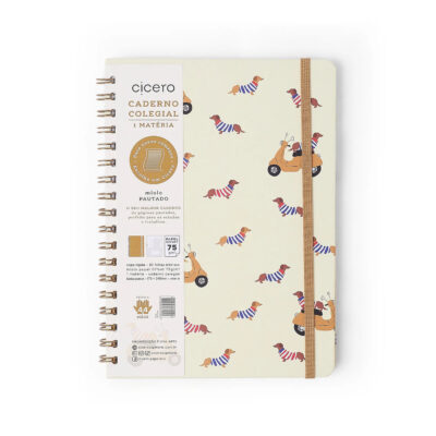 Caderno Colegial Médio Espiral 80 Folhas Capa Dura – Petit – Lambreta