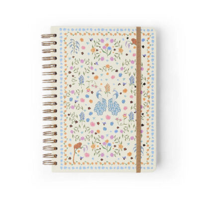 Caderno Colegial Médio Espiral 160 Folhas Capa Dura - Relicário - Realeza Off White