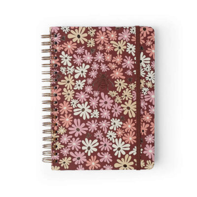 Caderno Colegial Médio Espiral 160 Folhas Capa Dura - Melissa - Bloomy Chocolate