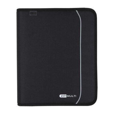 Fichário Caderno Argolado Universitário Com 4 Argolas Com Elástico Zip - Preto