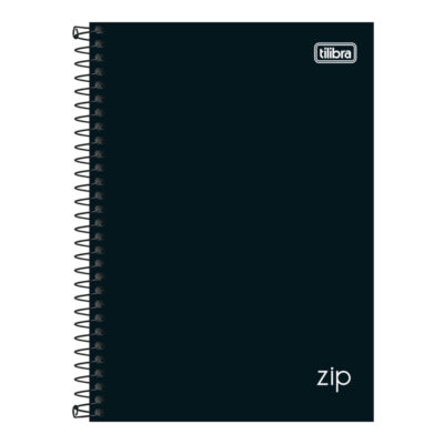 Caderno 1/4 Pequeno Espiral Capa Dura 160 Folhas Zip - Preto