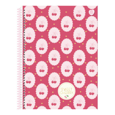 Caderno Espiral Universitário Grande Capa Dura 80 Folhas Sweet Cherry - Estampas Sortidas